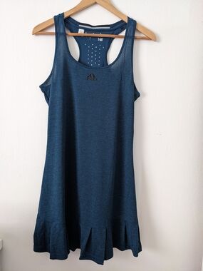 adidas Navy Blue Racerback Pleated Tennis Dress